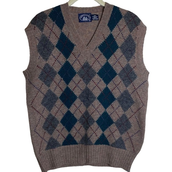 Men’s 100% Shetland wool made in Italy vest academia old money - Picture 7 of 7